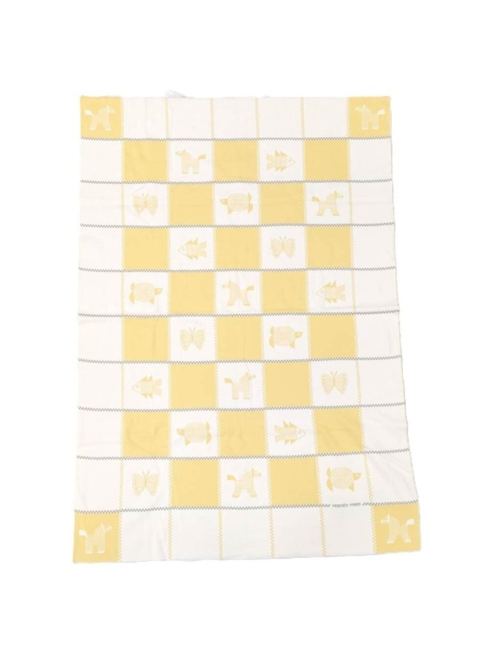 Hermes Knit Plaid Animo Natte Yellow